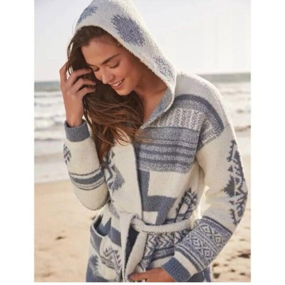 Barefoot Dreams Sweaters - Barefoot Dreams CozyChic Patchwork Belted Cardigan Size Small $188